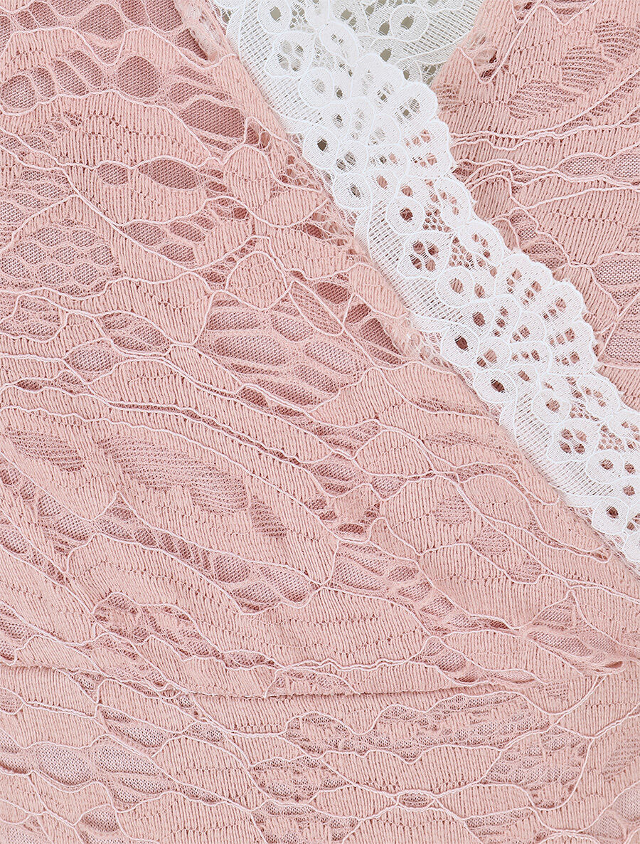 Body sans manches en dentelle - Rose - 3