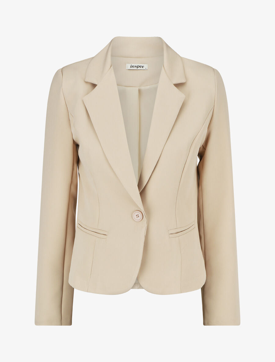 Blazer uni à 1 bouton - Beige - 1