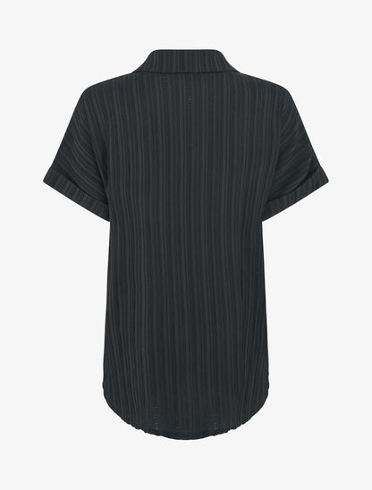 Chemise texturée à manches courtes - Noir - 2