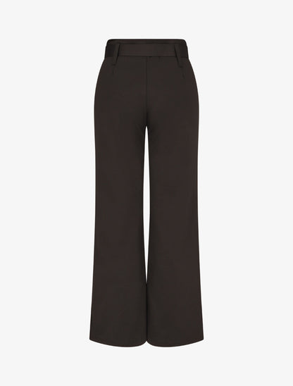 Pantalon uni ceinturé - Noir - 2