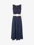 Robe longue à buste brodé - Marine - 1