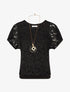 Top uni en broderies - Noir - 4