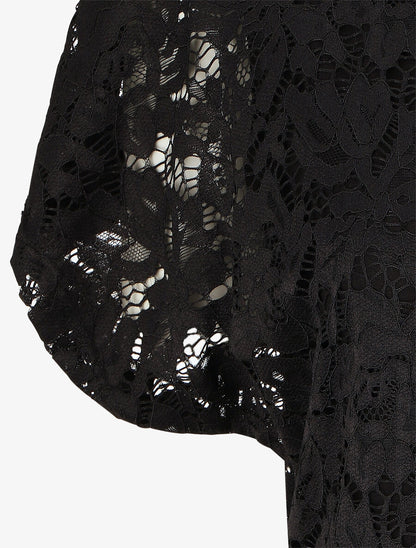 Top uni en broderies - Noir - 3
