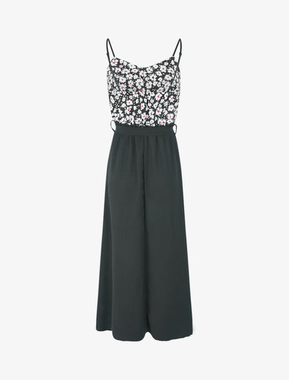 Robe empire imprimé petites fleurs - Noir - 2