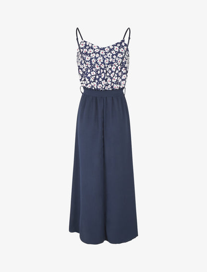 Robe empire imprimé petites fleurs - Marine - 2