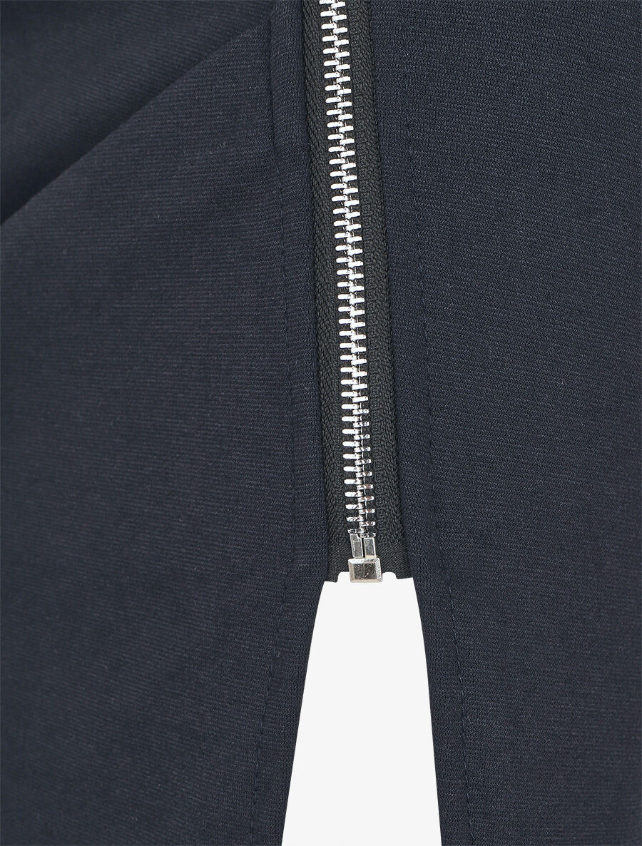 Jupe crayon drapée à zip - Bleu nuit - 3