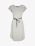 Robe mi-longue droite unie à manches courtes - Gris chiné - 4