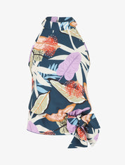 Top sans manches imprimé floral - Bleu canard - 1