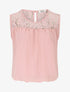 Top ample sans manches à dentelle - Rose - 1