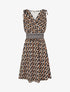 Robe à taille élastiquée imprimé rétro - Noir - 4