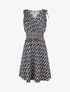 Robe à taille élastiquée imprimé rétro - Marine - 1