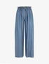 Pantalon ample taille haute élastiquée - Bleu clair - 4