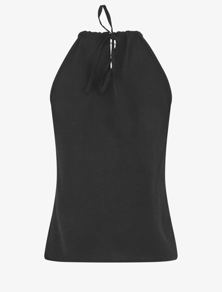 Top droit sans manches col américain - Noir - 2