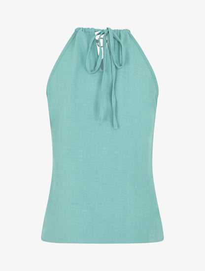 Top droit sans manches col américain - Turquoise - 2