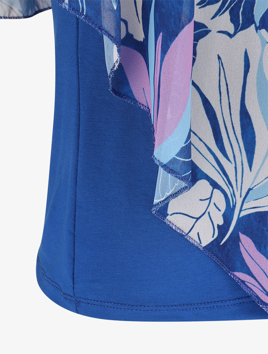Top superposé stylisé imprimé feuilles - Bleu roi - 3