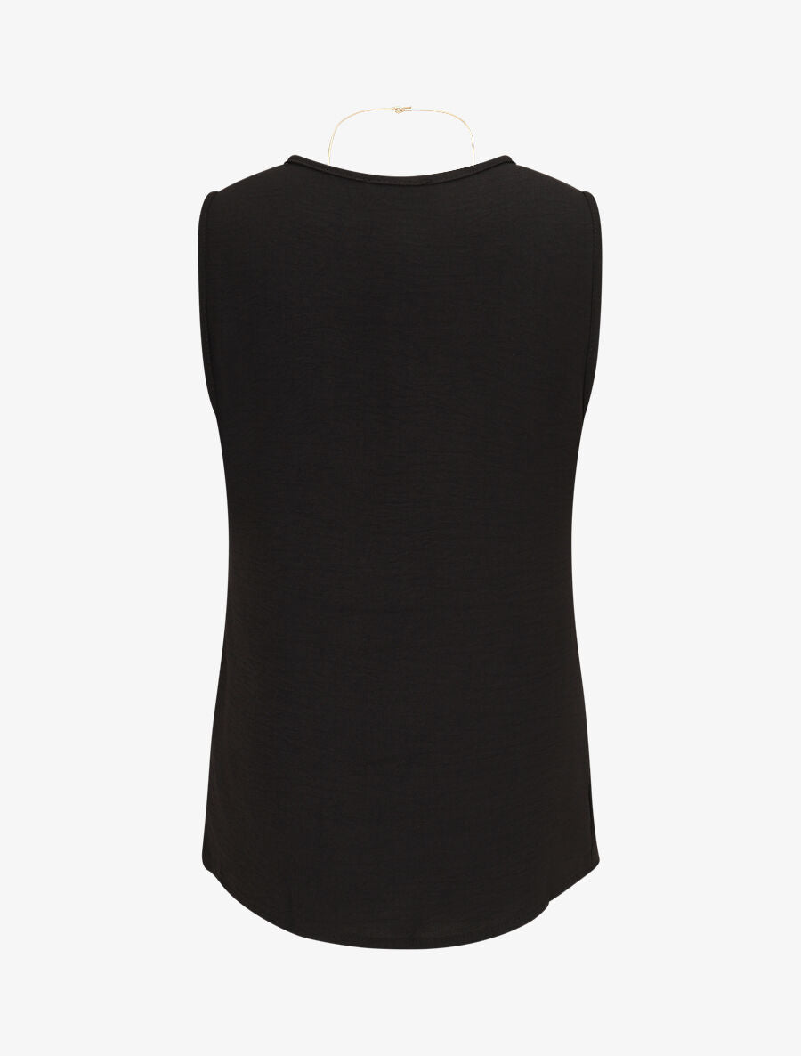 Top sans manches asymétrique imprimé graphique - Noir - 2