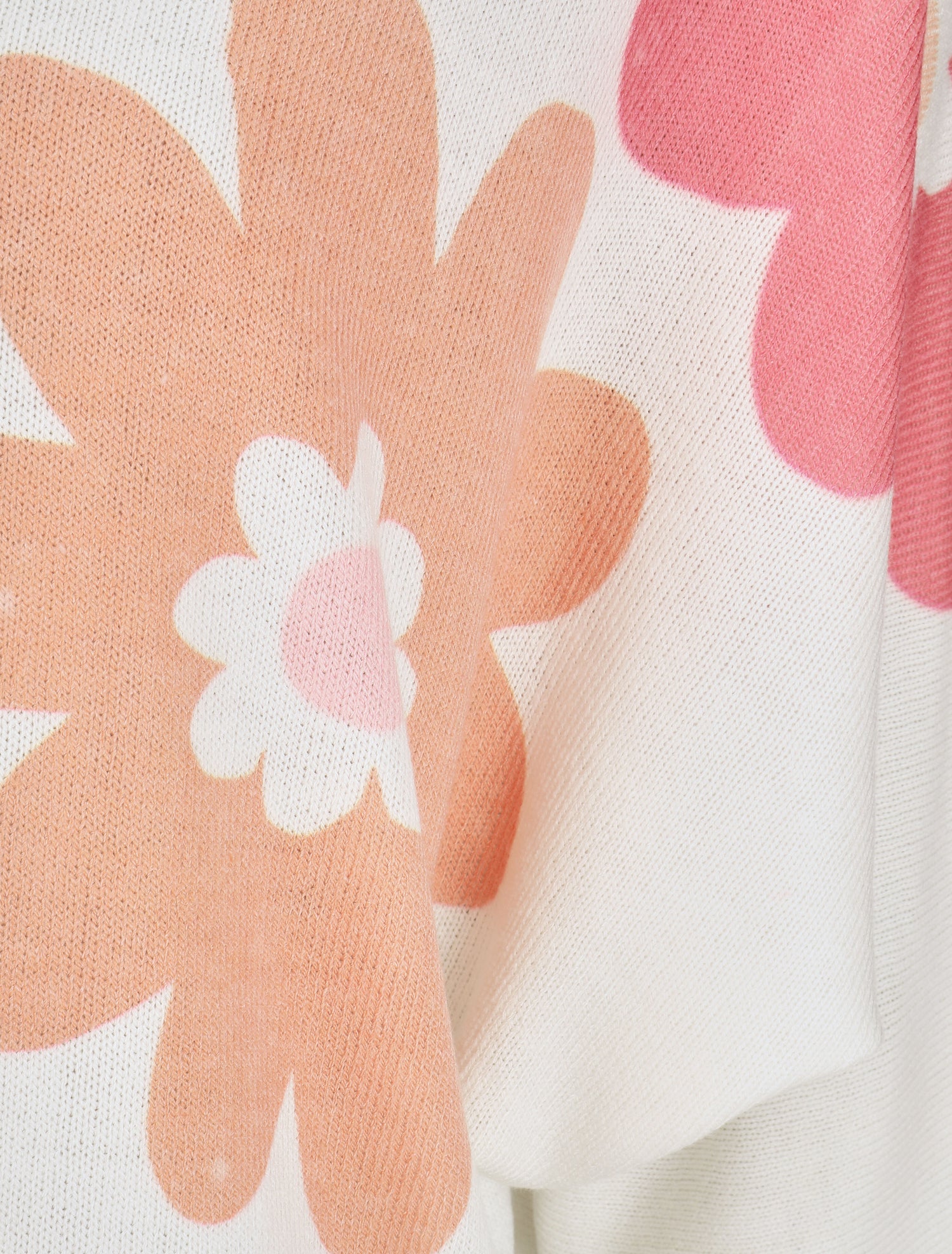 Pull imprimé fleurs à manches chauves-souris - Orange - 3