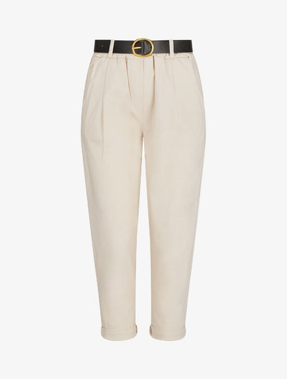 Pantalon 7/8 droit uni taille standard - Beige - 1