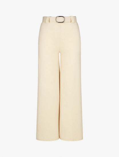 Pantalon droit taille haute uni - Beige - 1