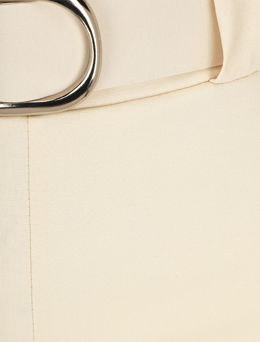 Pantalon droit taille haute uni - Beige - 3