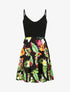 Robe patineuse courte imprimé fleurs de tiaré - Noir - 1