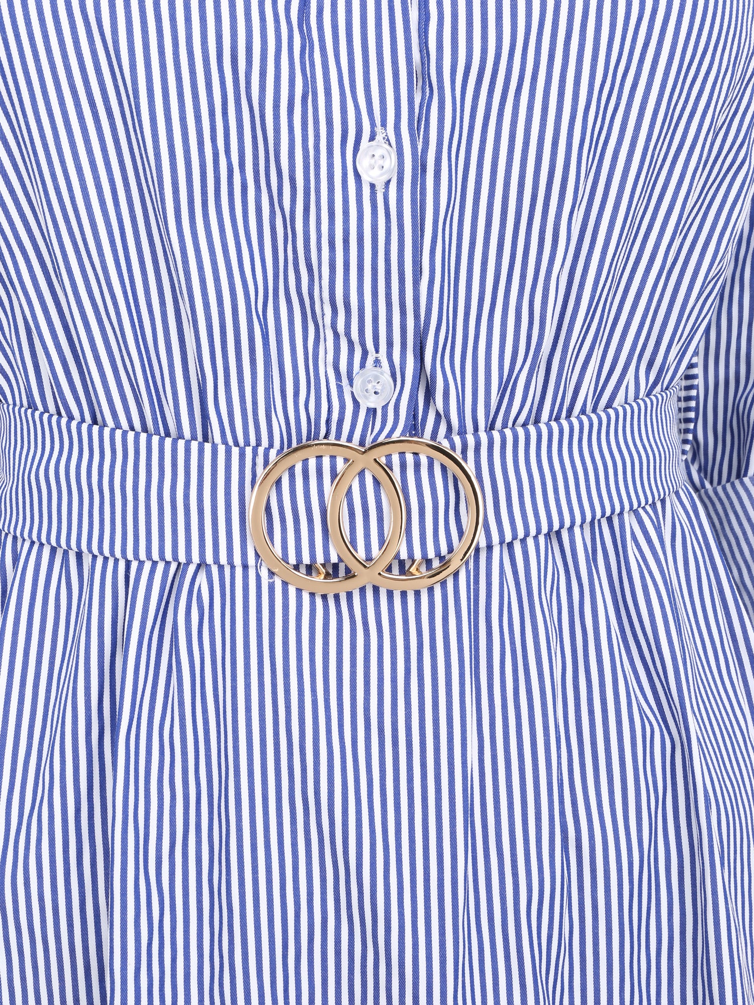 Tunique empire rayée à manches retroussables - Bleu foncé - 3