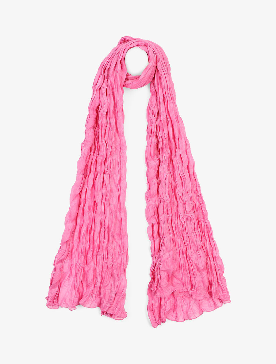 Foulard en coton effet froissé - Rose - 1