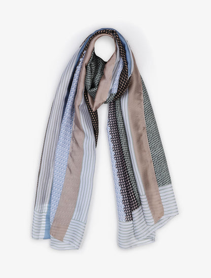 Foulard imprimé graphique - Noir - 4