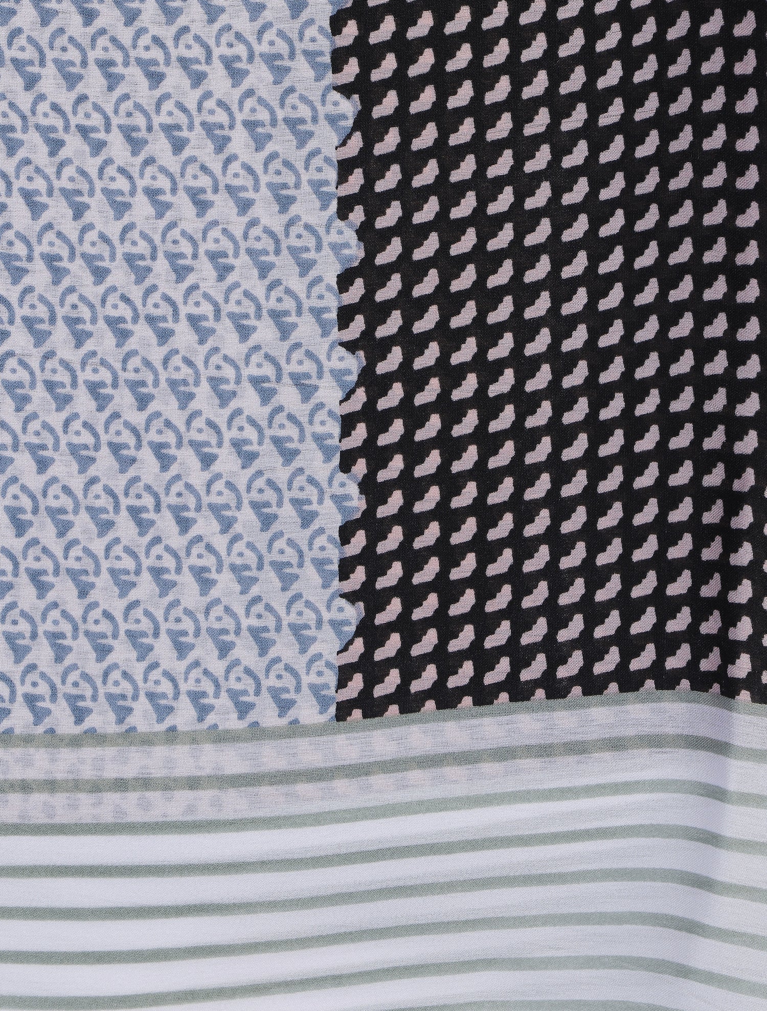 Foulard imprimé graphique - Noir - 3