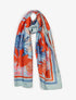 Foulard imprimé feuilles - Bleu ciel - 4