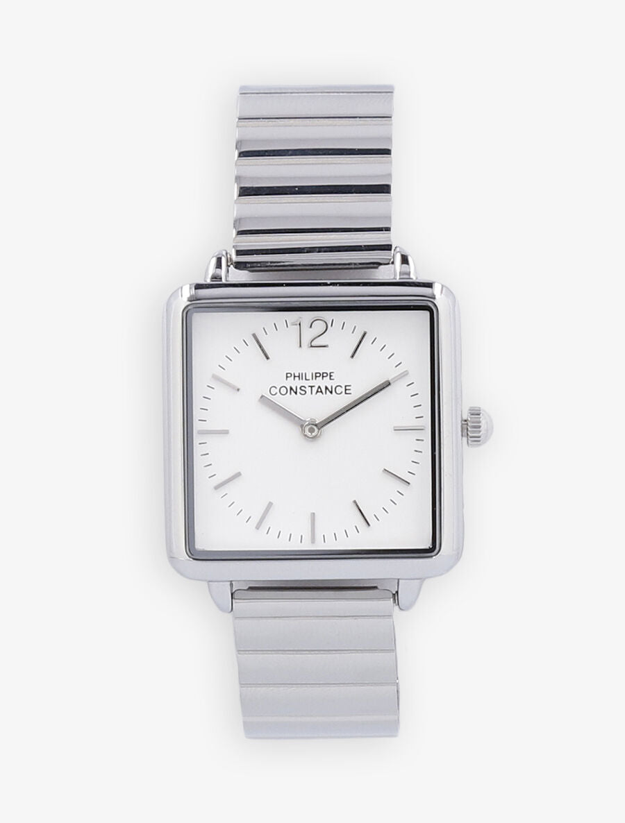 Montre carrée en acier - Argent - 2