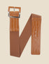 Ceinture croco à boucle carrée - Camel - 1
