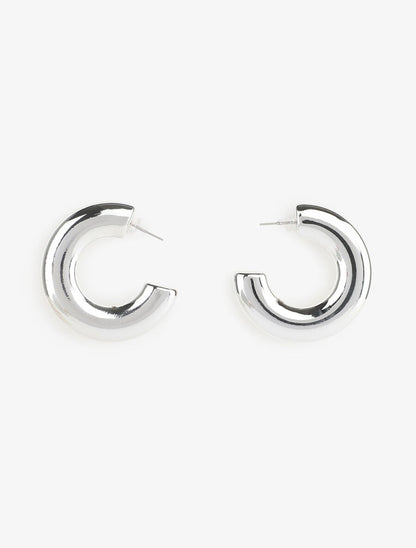 Grandes créoles plates - Argent - 1
