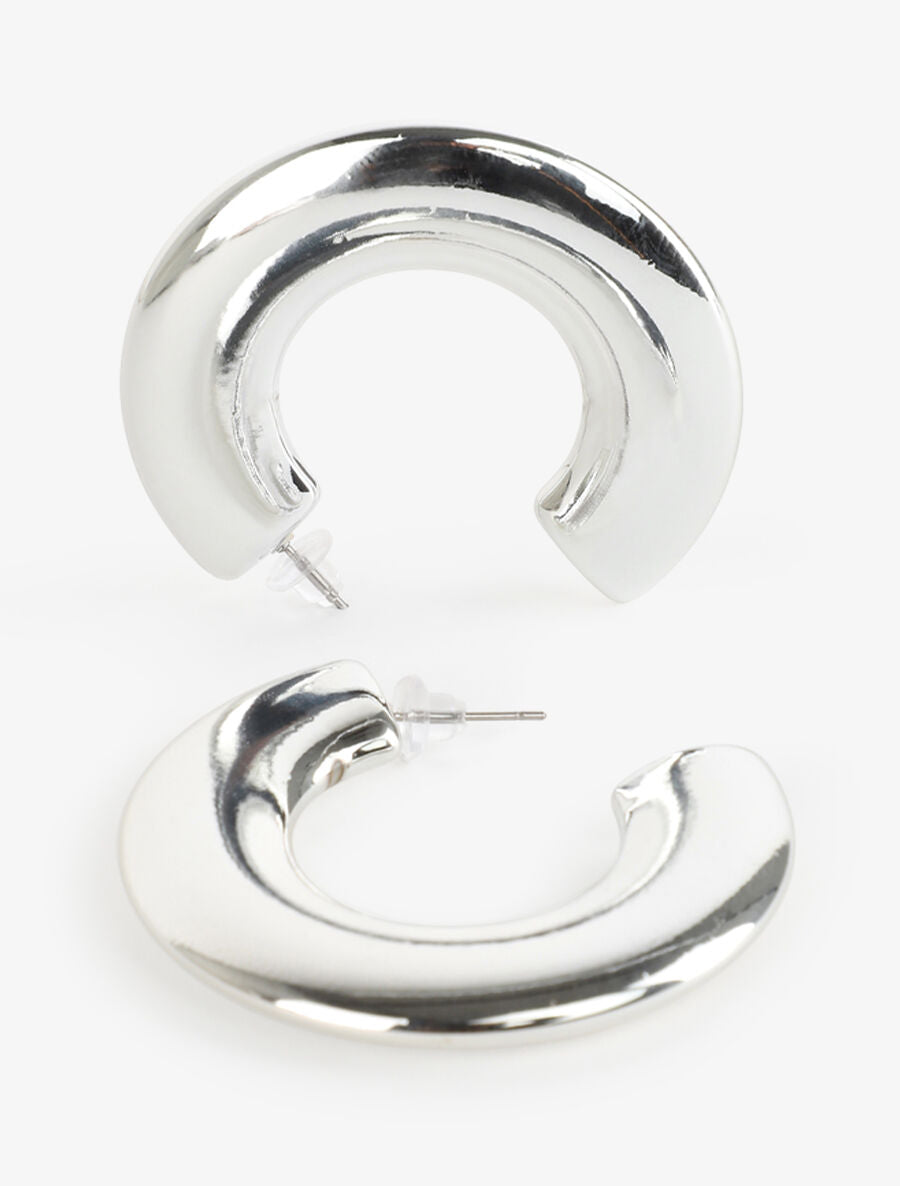Grandes créoles plates - Argent - 2