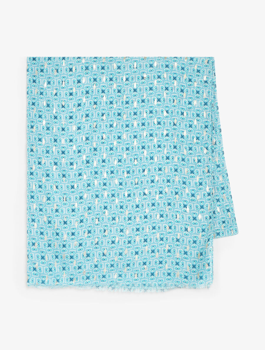 Foulard imprimé mosaïque irisé - Bleu - 2