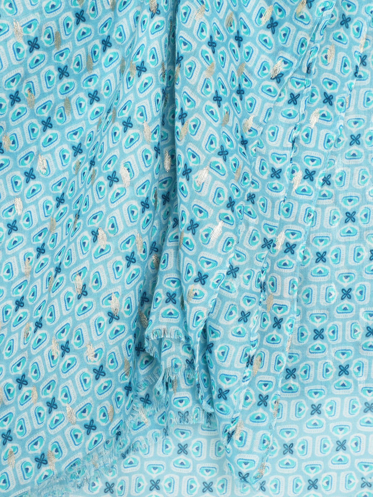 Foulard imprimé mosaïque irisé - Bleu - 3