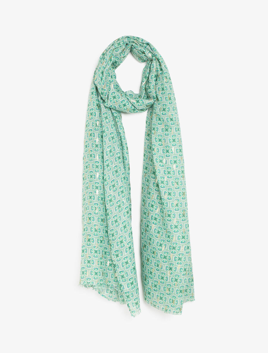 Foulard imprimé mosaïque irisé - Vert - 1