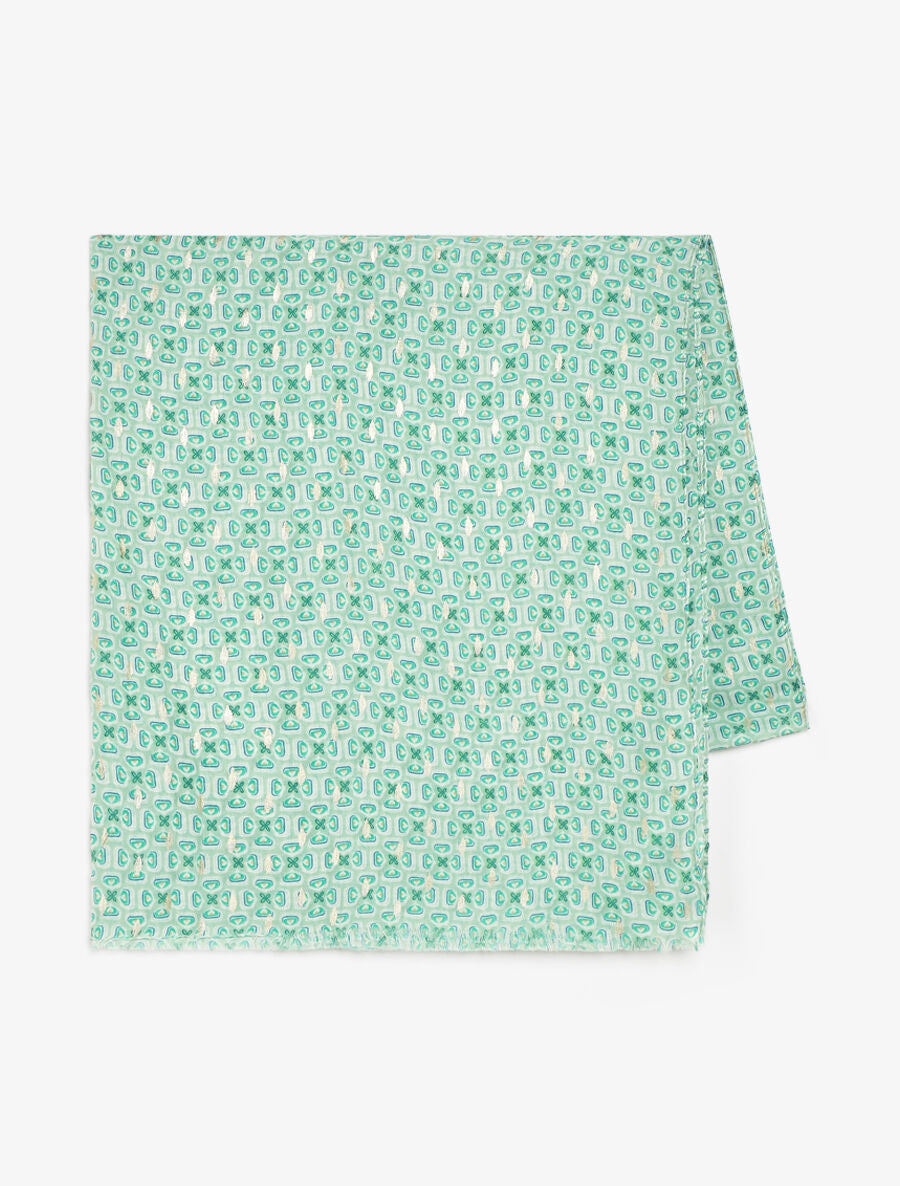 Foulard imprimé mosaïque irisé - Vert - 2