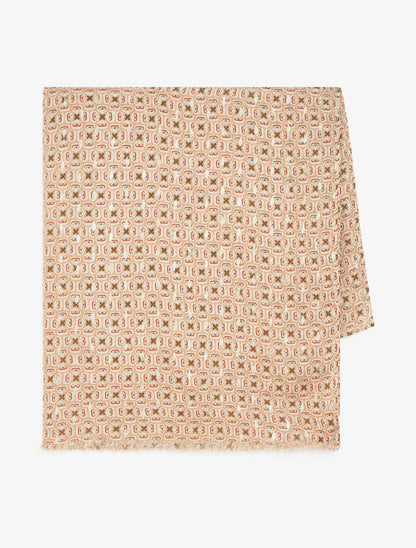 Foulard imprimé mosaïque irisé - Beige - 2