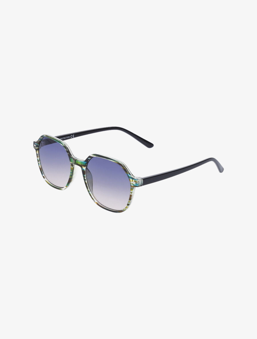 Lunettes de soleil octogonale - Bleu - 1