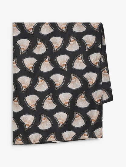 Foulard imprimé éventail - Noir - 2