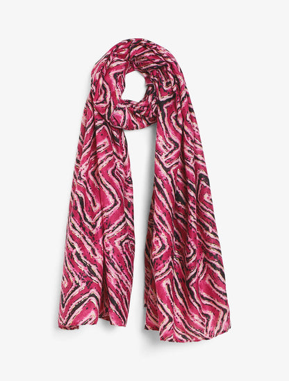 Foulard imprimé abstrait - Fuchsia - 1