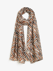 Foulard imprimé abstrait - Camel - 1