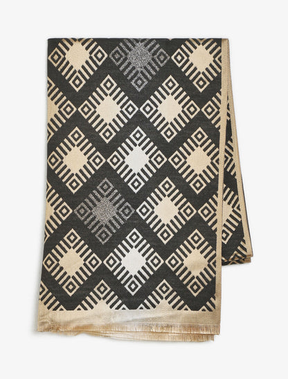 Echarpe motifs géométriques - Noir - 2