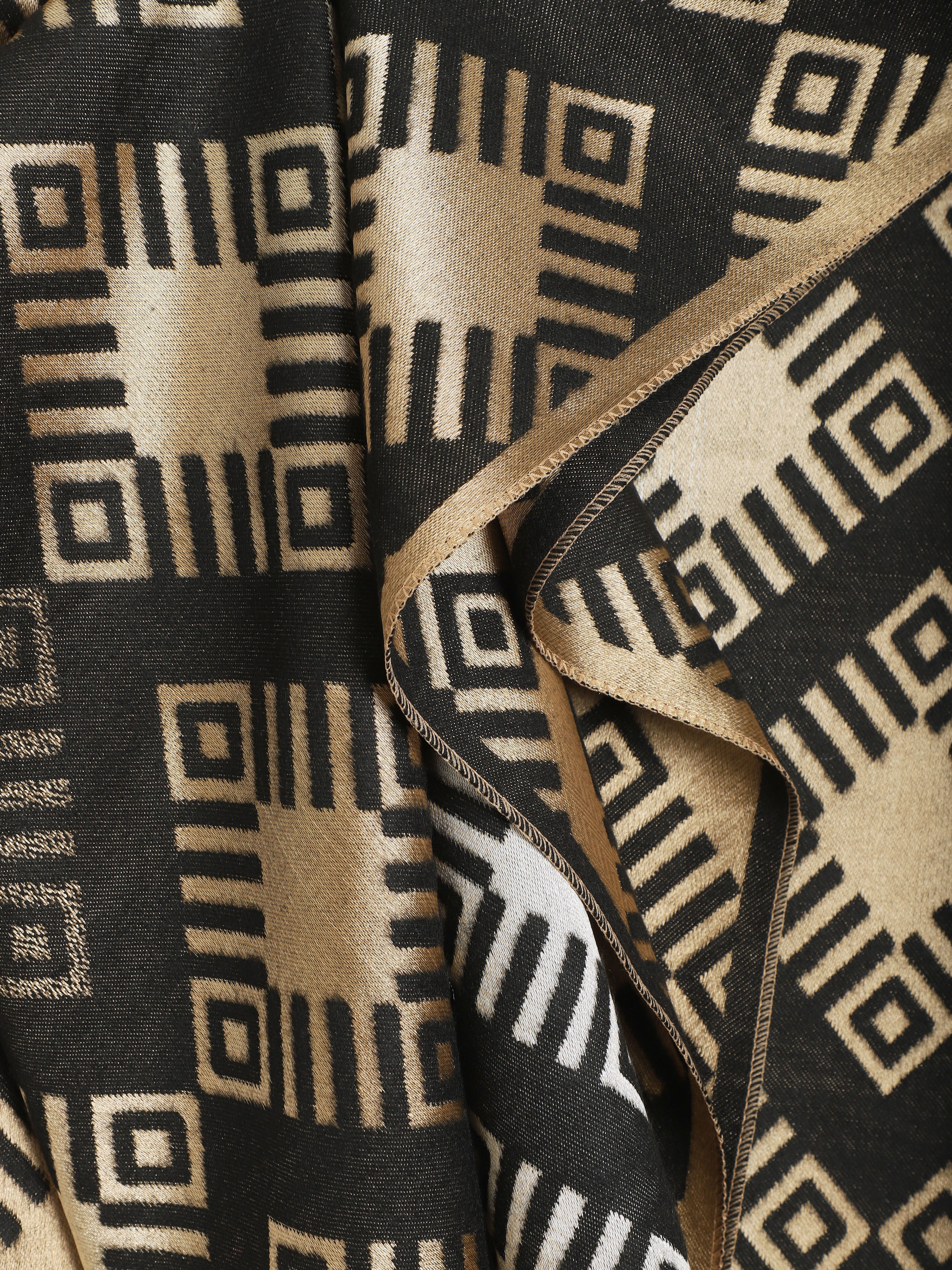 Echarpe motifs géométriques - Noir - 3