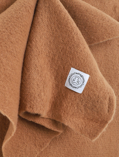 Echarpe unie en laine mélangée - Taupe - 3