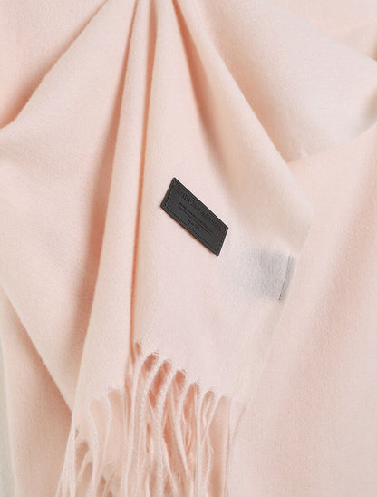 Echarpe unie à franges - Rose pâle - 3