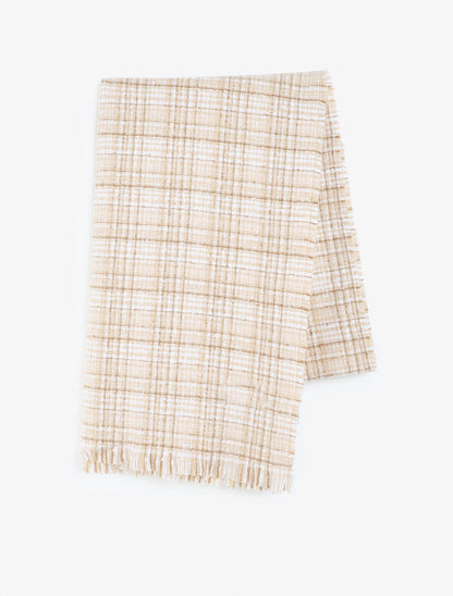 Echarpe imprimé tartan - Beige - 2