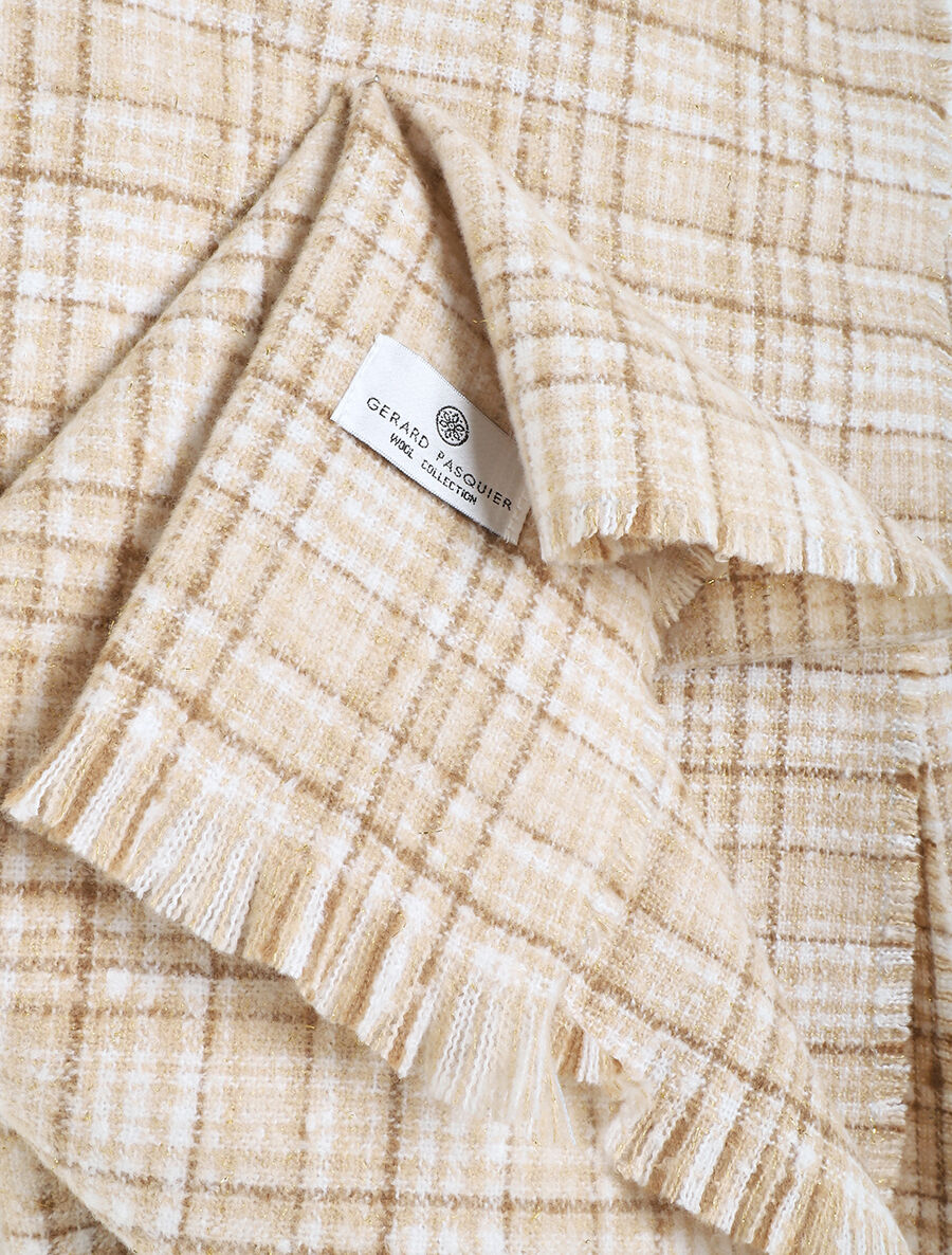 Echarpe imprimé tartan - Beige - 3