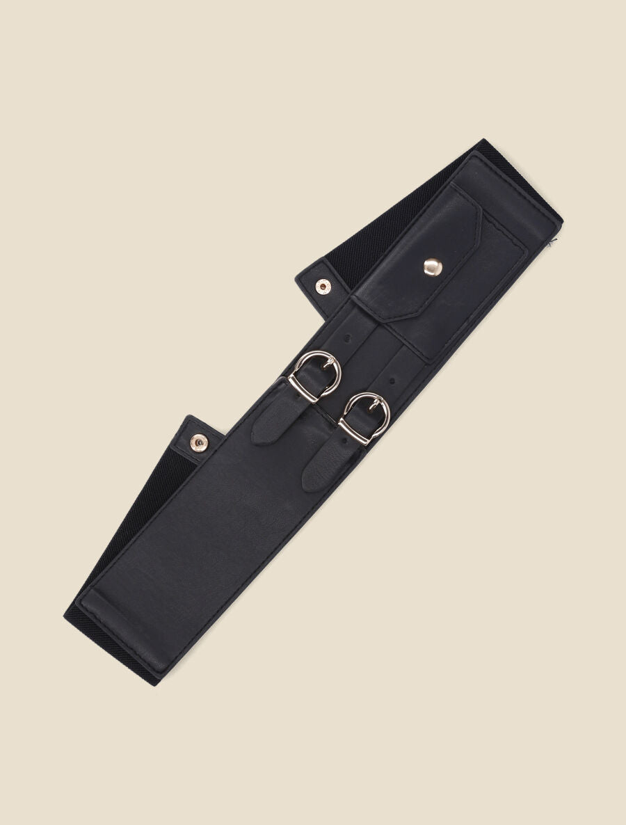 Ceinture en simili à pochette - Noir - 2